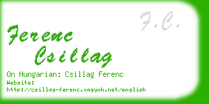 ferenc csillag business card